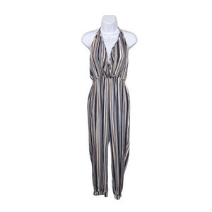 Love Culture Striped V-Neck Jumpsuit Size Small